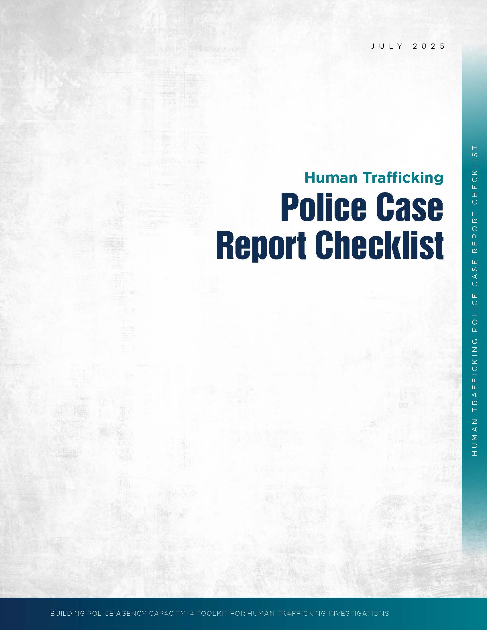Case Report Checklist Cover Page
