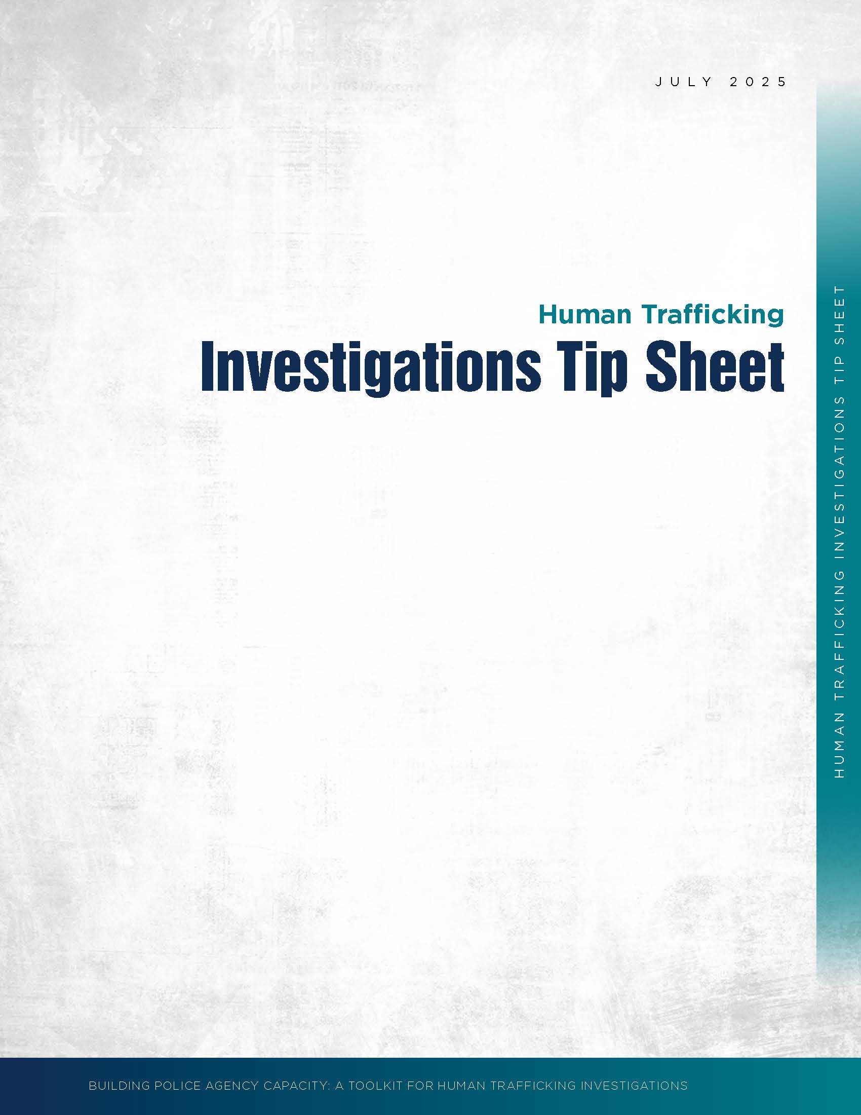 Investigations Tip Sheet Cover Page