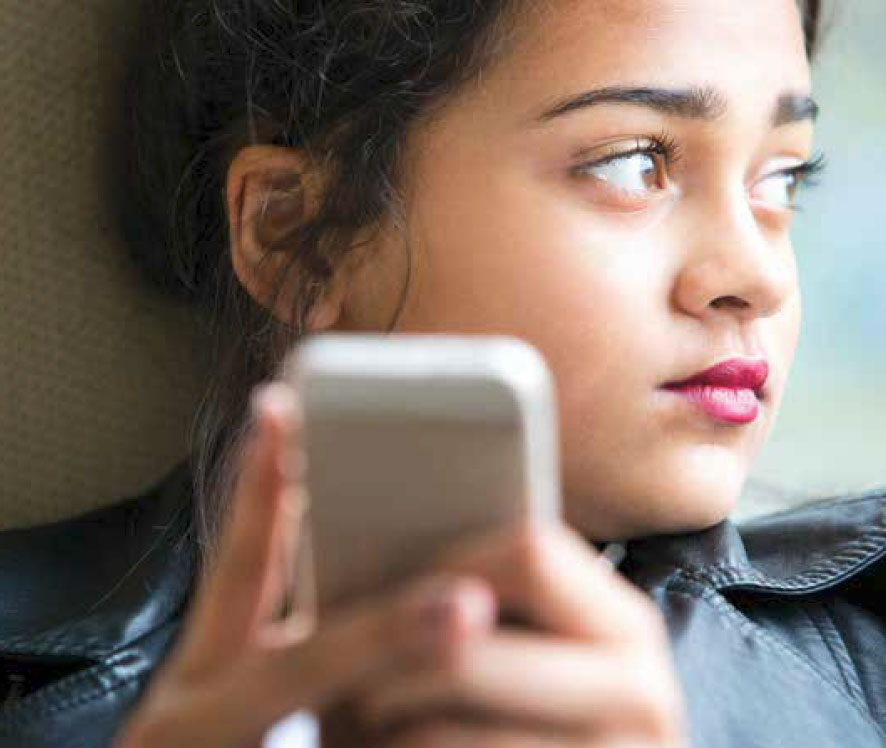 girl and phone