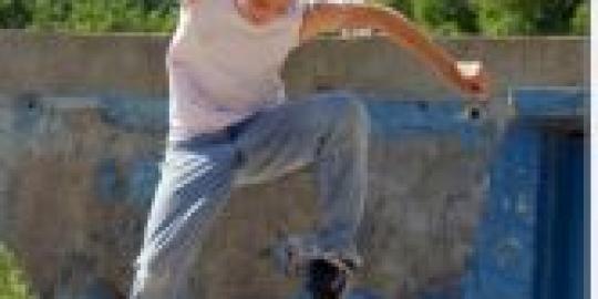 teen on skateboard