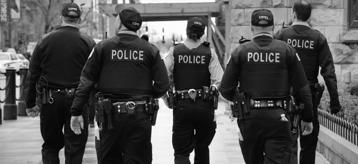 Police officers walking